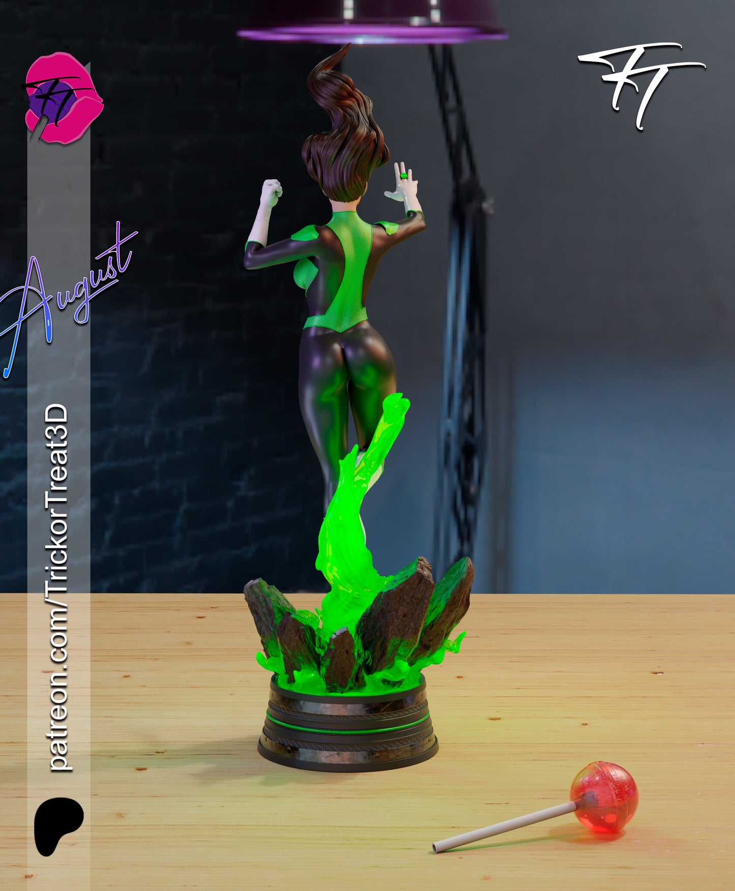 Jessica Cruz Green/ Yellow Lantern Statue 3D-Printed Kit