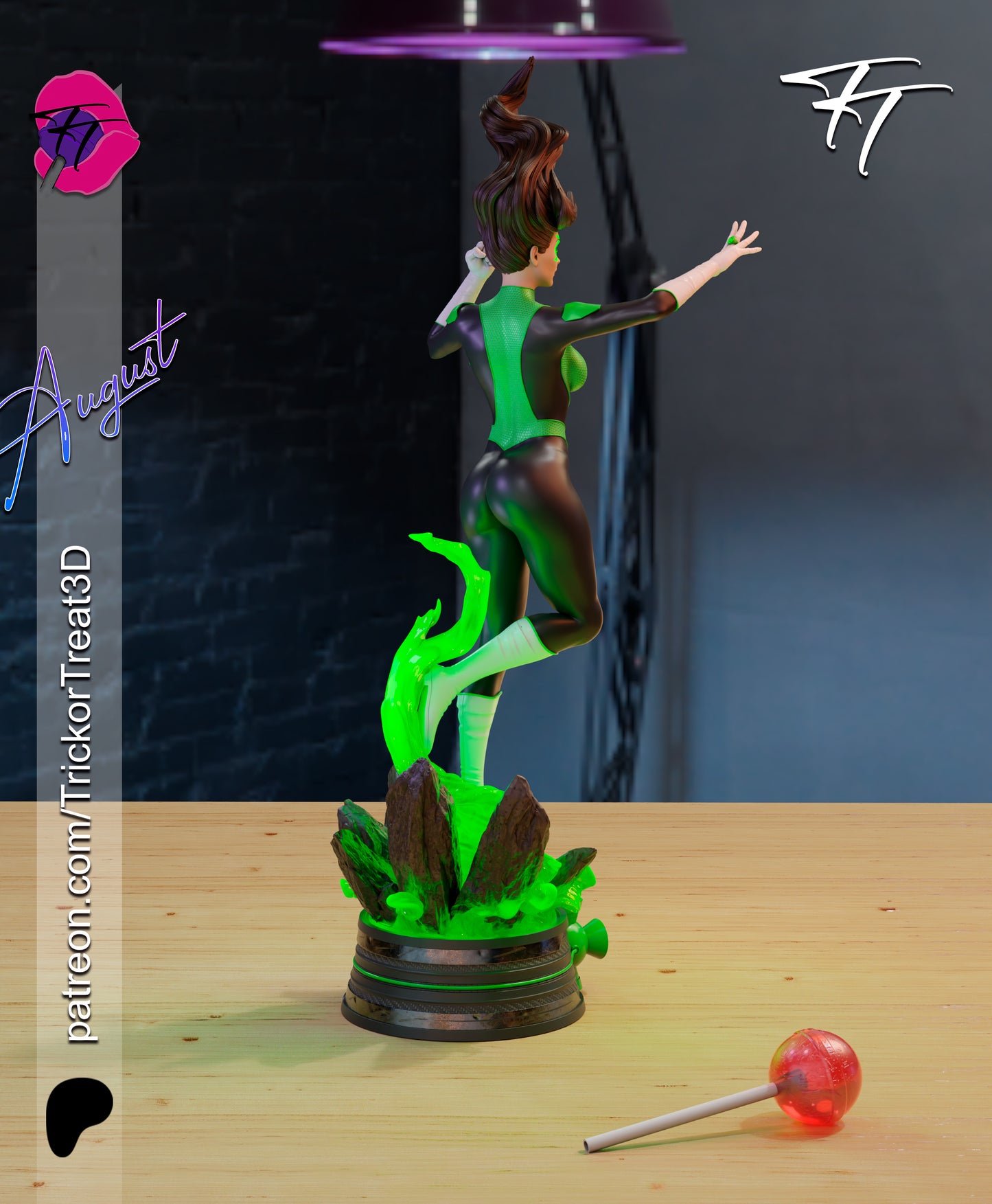 Jessica Cruz Green/ Yellow Lantern Statue 3D-Printed Kit