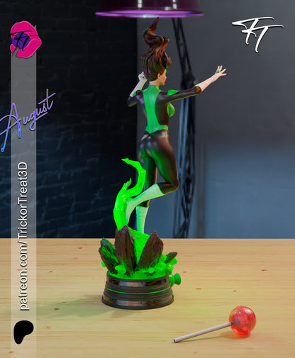 Jessica Cruz Green/ Yellow Lantern Statue 3D-Printed Kit