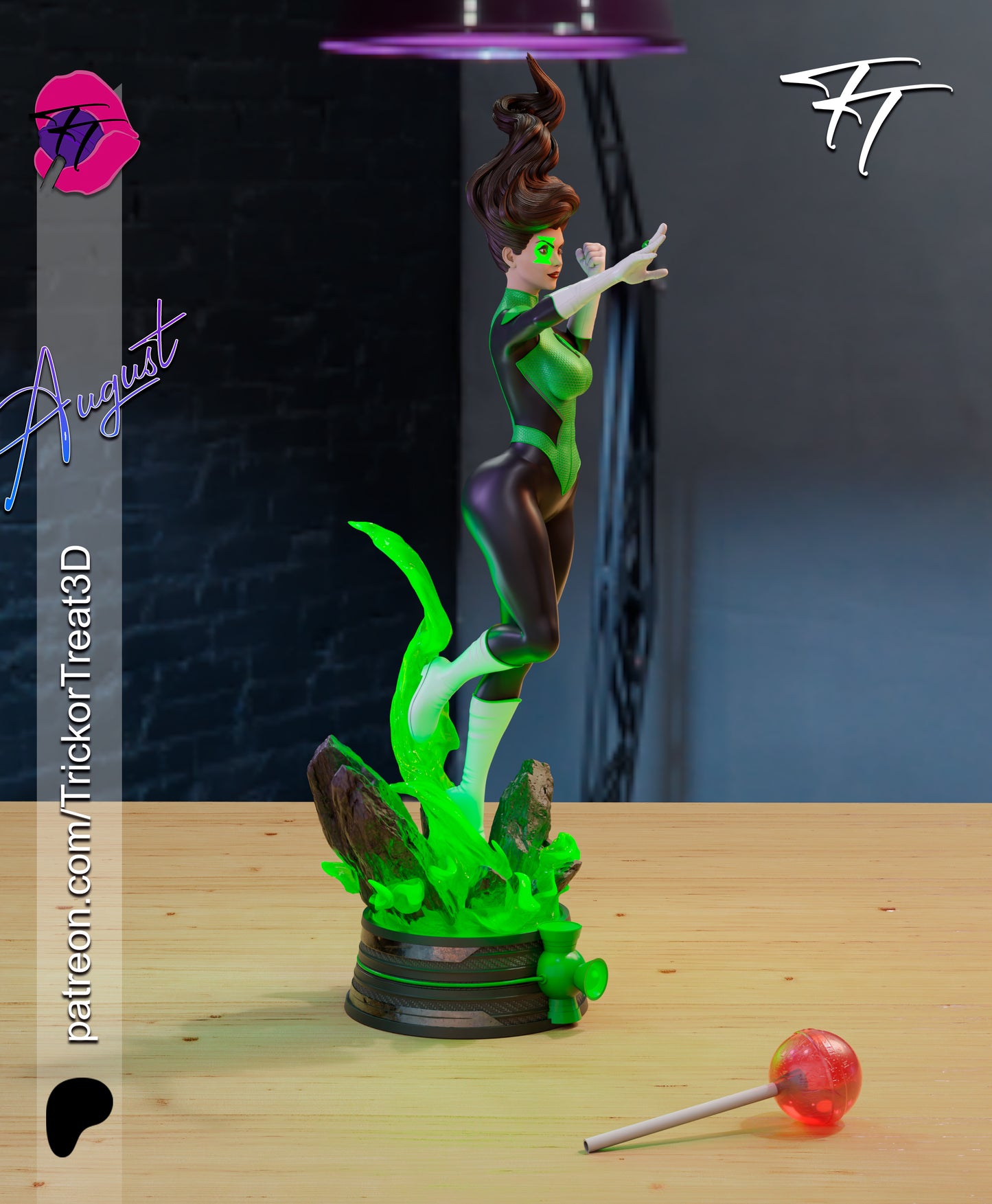 Jessica Cruz Green/ Yellow Lantern Statue 3D-Printed Kit