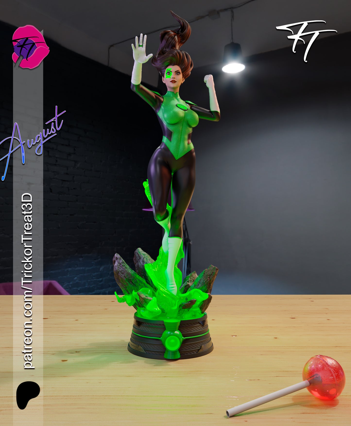 Jessica Cruz Green/ Yellow Lantern Statue 3D-Printed Kit