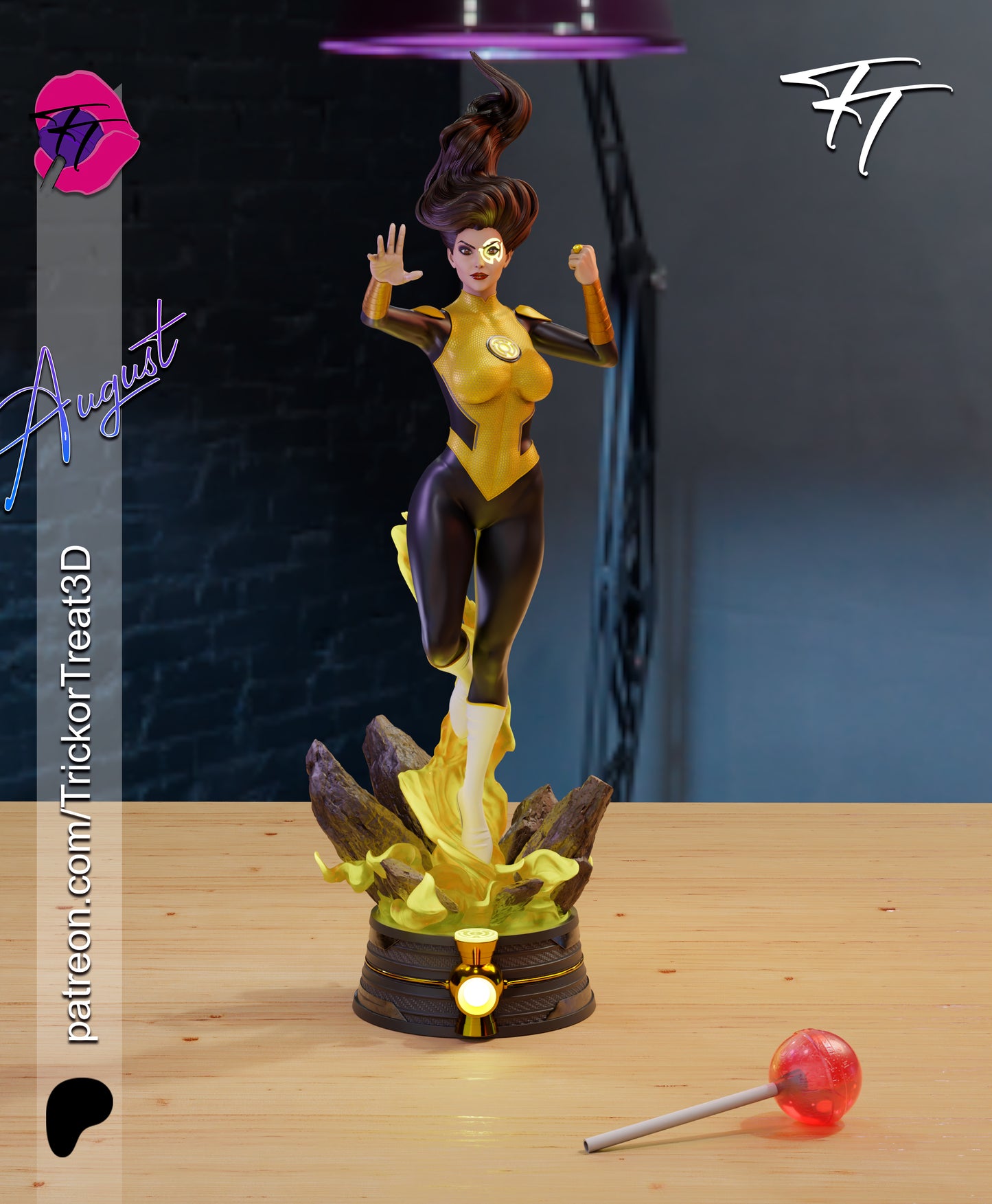 Jessica Cruz Green/ Yellow Lantern Statue 3D-Printed Kit
