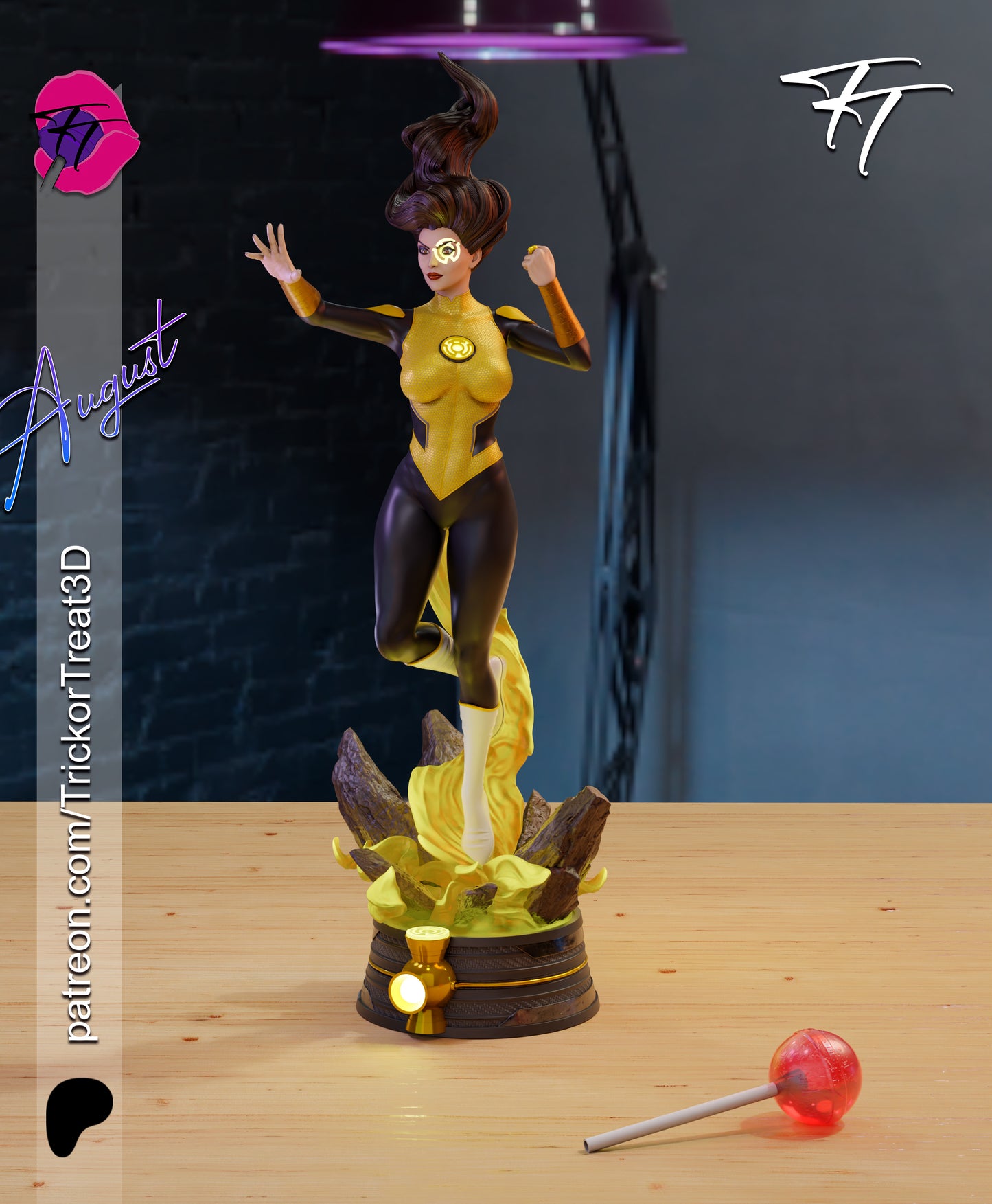 Jessica Cruz Green/ Yellow Lantern Statue 3D-Printed Kit