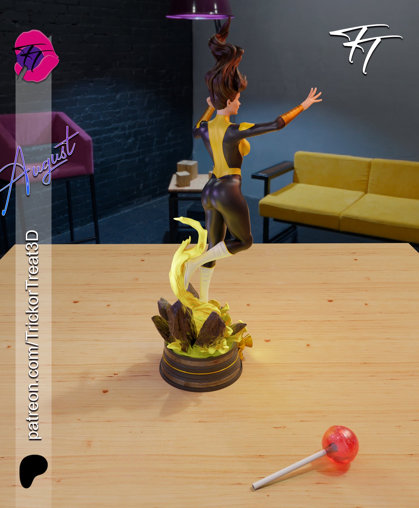 Jessica Cruz Green/ Yellow Lantern Statue 3D-Printed Kit