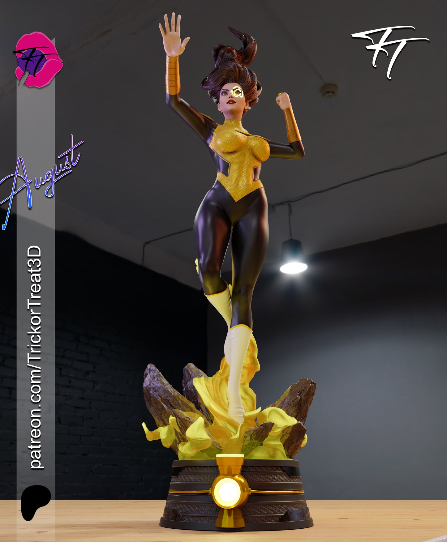 Jessica Cruz Green/ Yellow Lantern Statue 3D-Printed Kit