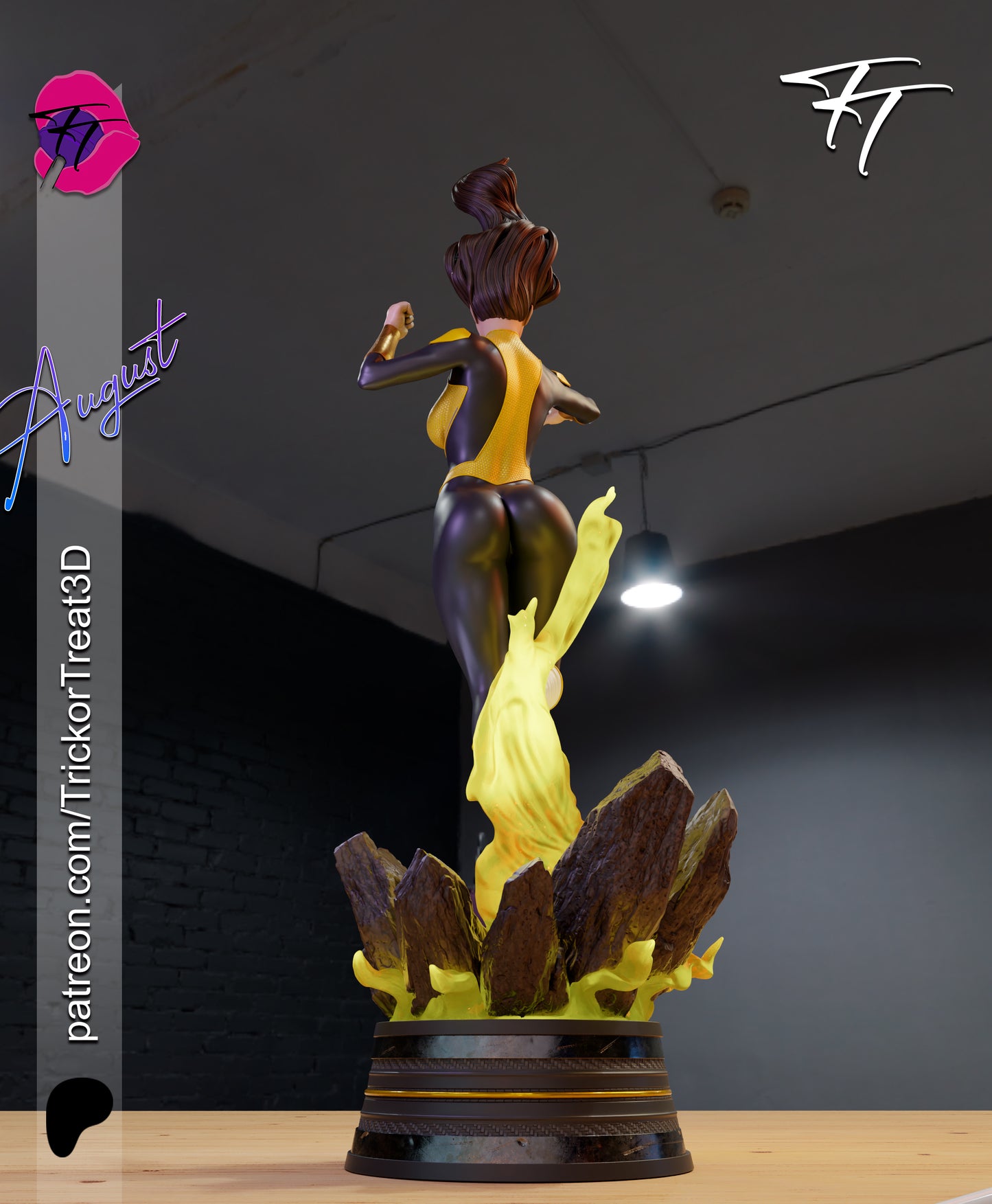Jessica Cruz Green/ Yellow Lantern Statue 3D-Printed Kit