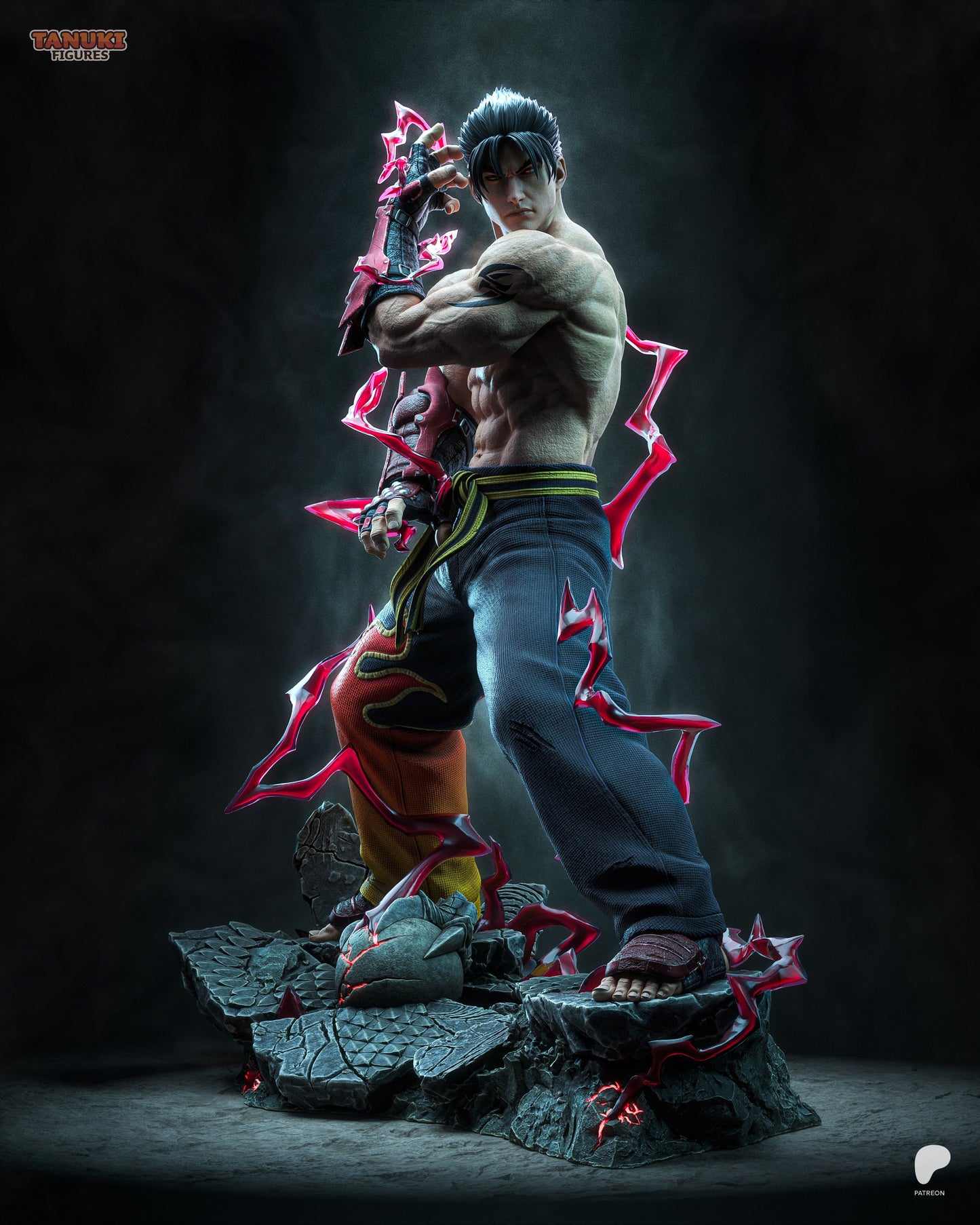 Jin Kazama Statue 3D-Printed Kit