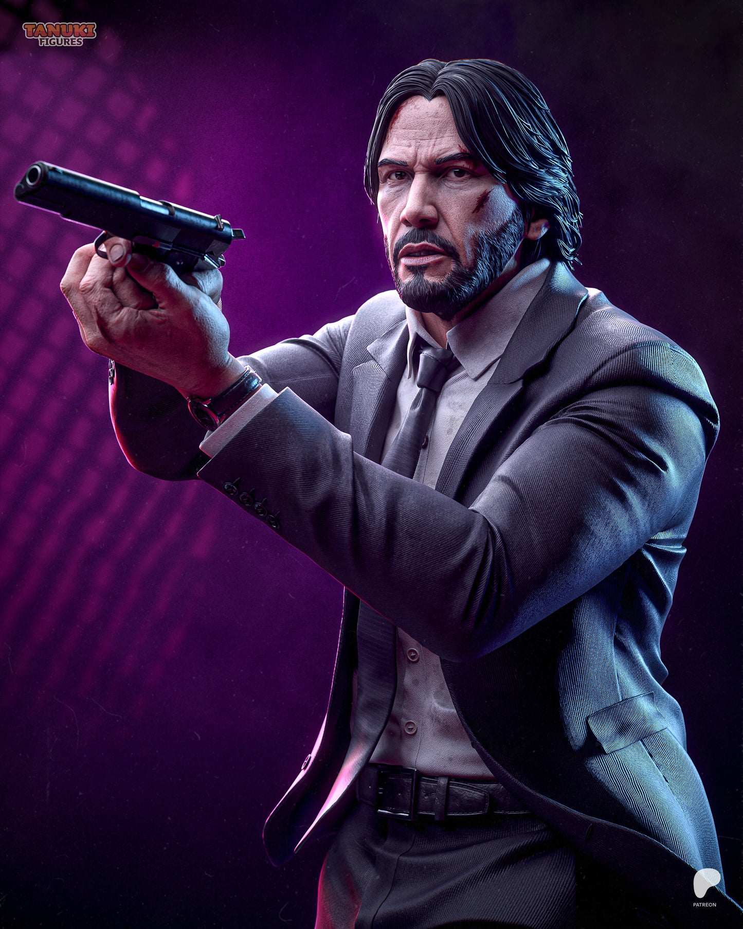 John Wick Statue 3D-Printed Kit