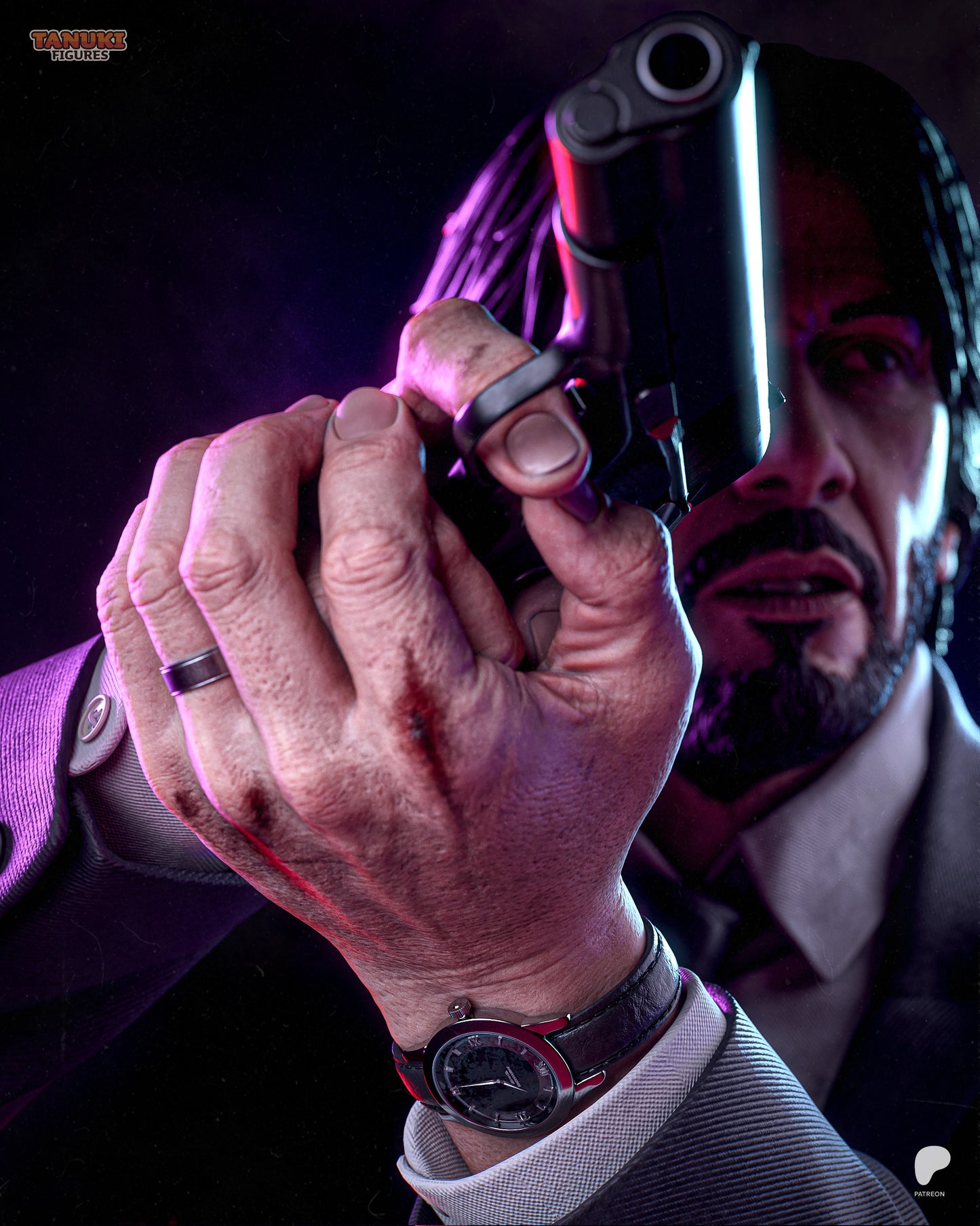 John Wick Statue 3D-Printed Kit