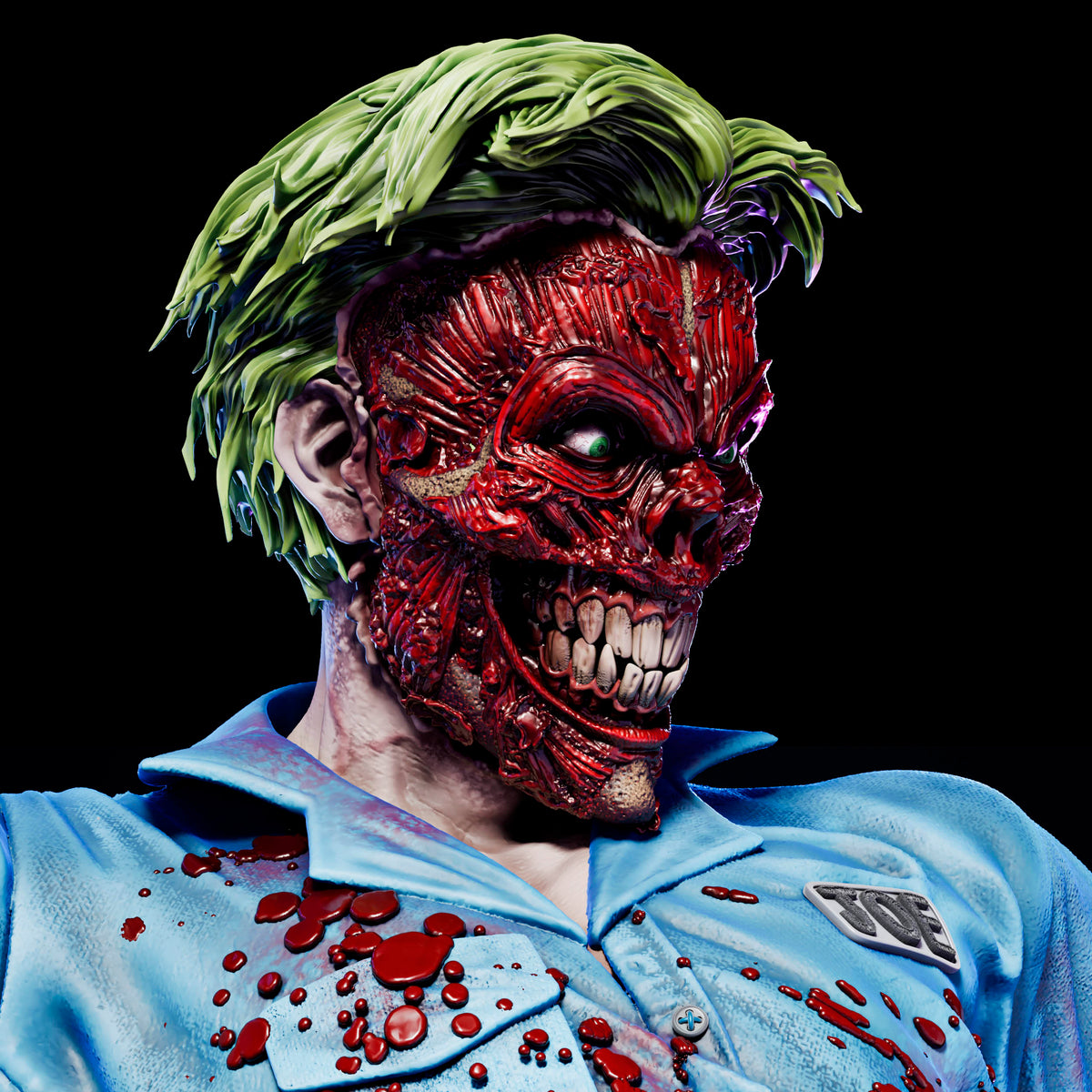 Joke Face Off Statue 3D-Printed Kit