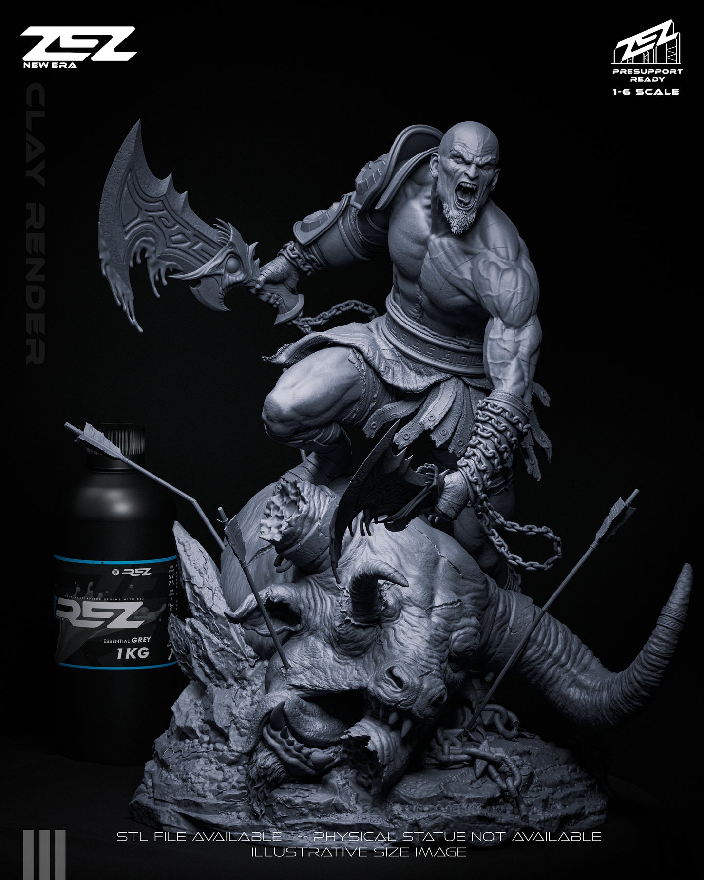 Kratos Statue 3D-Printed Kit