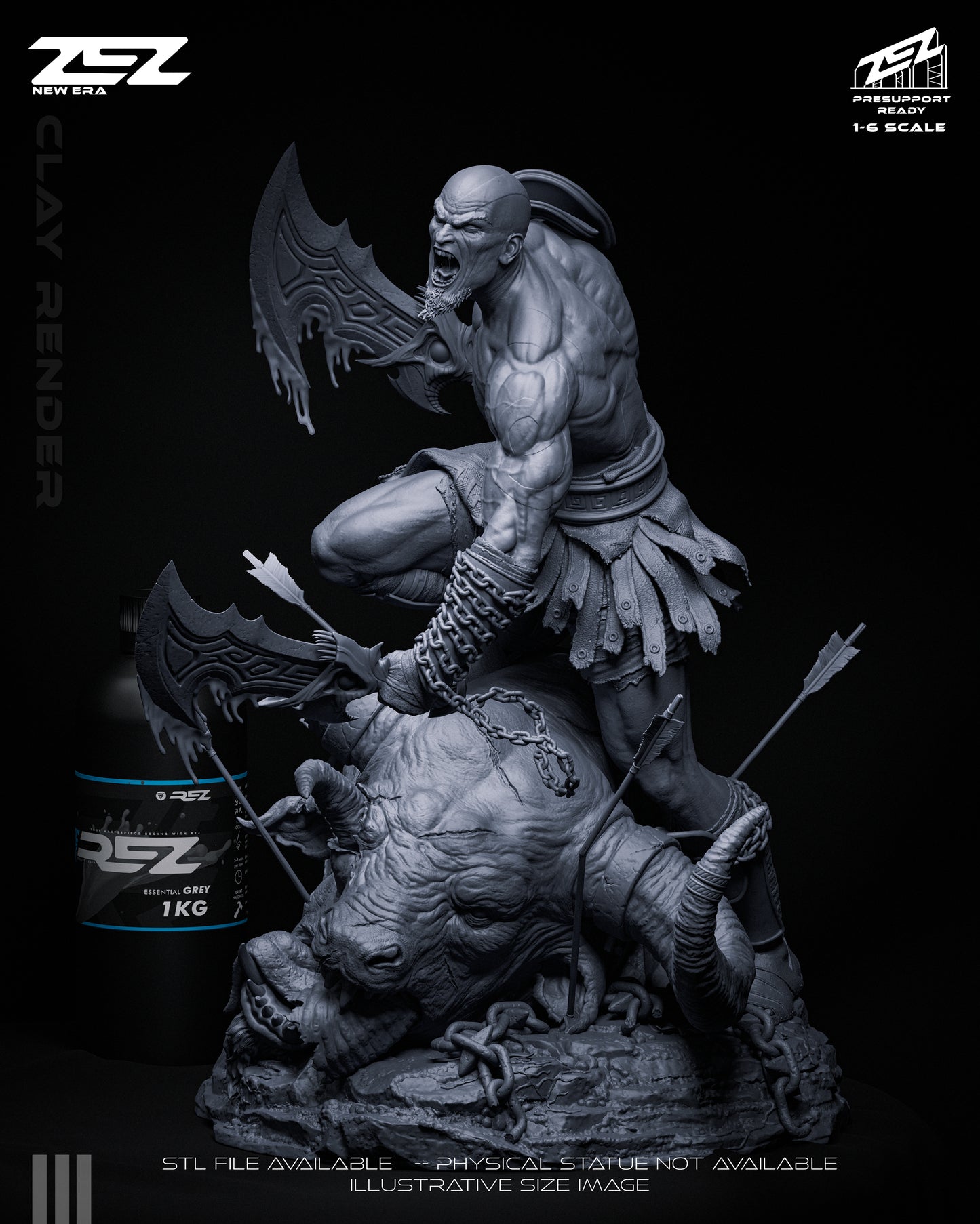 Kratos Statue 3D-Printed Kit