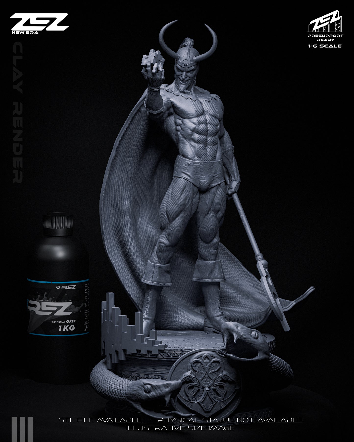 Loki (Museum Pose) Statue 3D-Printed Kit