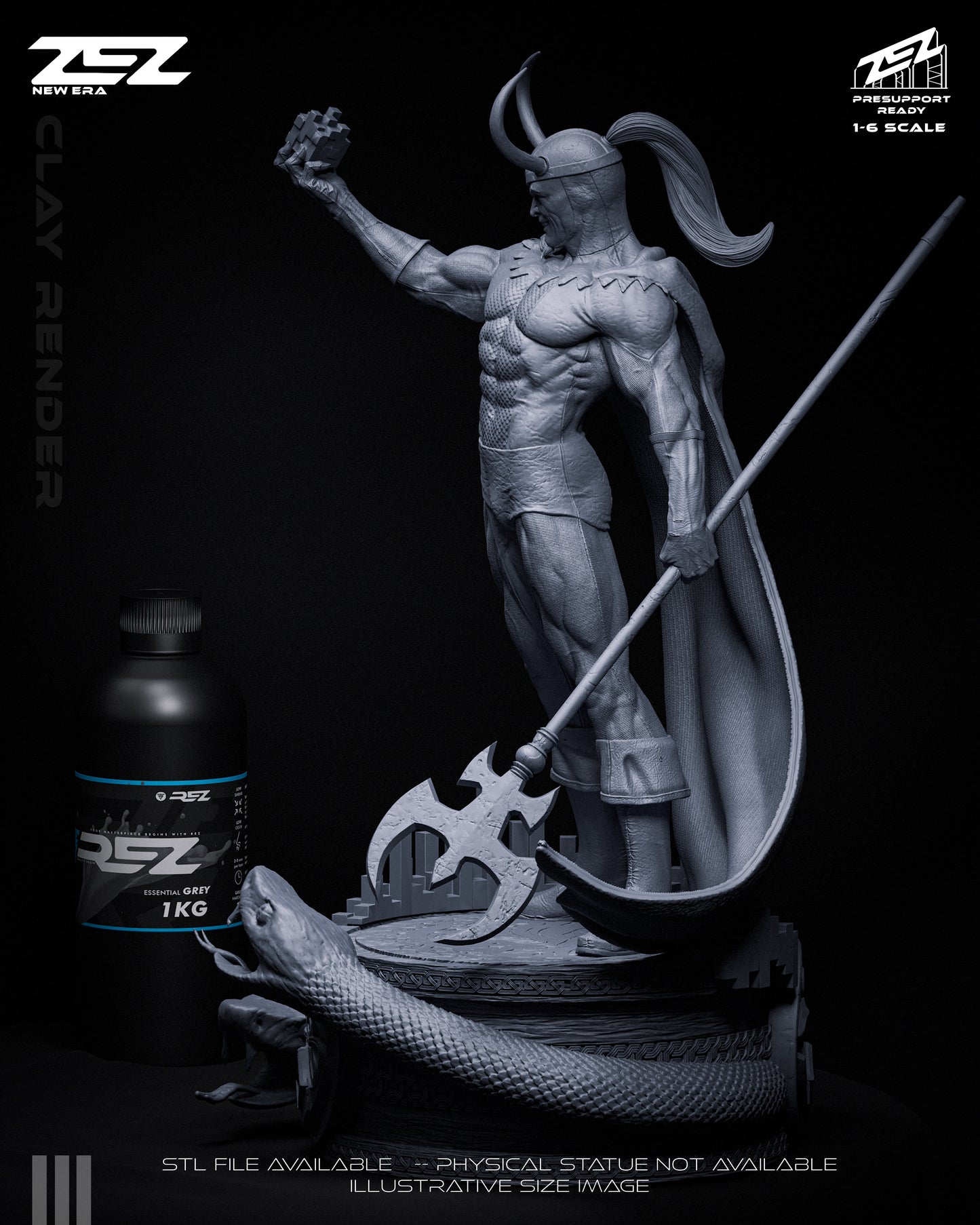 Loki (Museum Pose) Statue 3D-Printed Kit