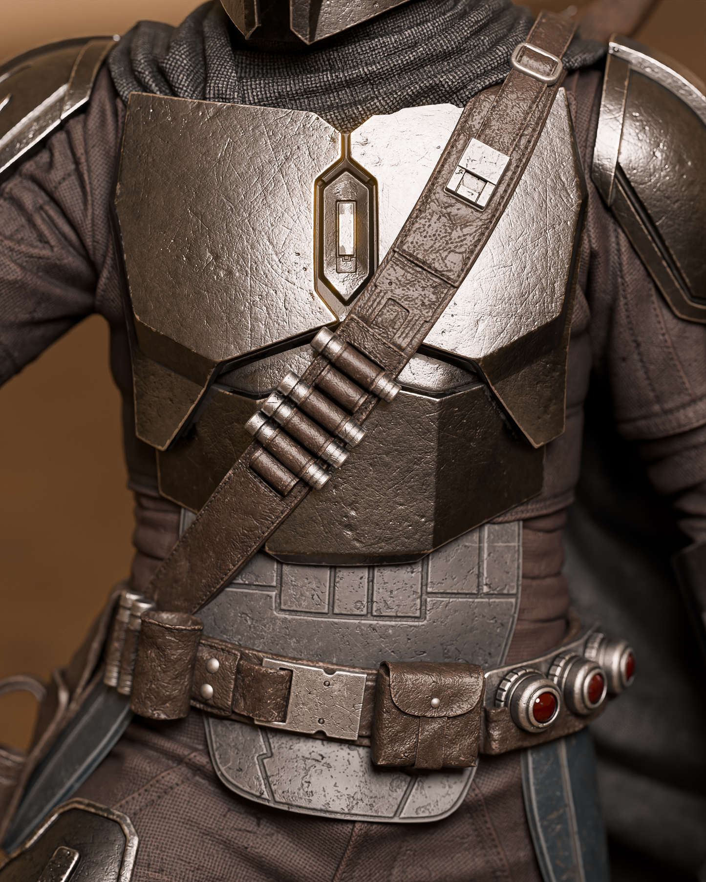 The Mandalorian Statue 3D-Printed Kit
