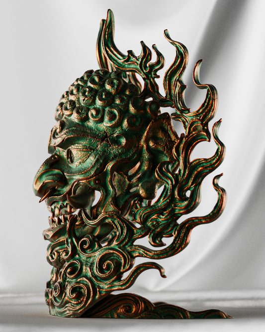 Visage of Mt. Osore - Akudokuou Life-Sized Mask & Stand 3D-Printed Kit