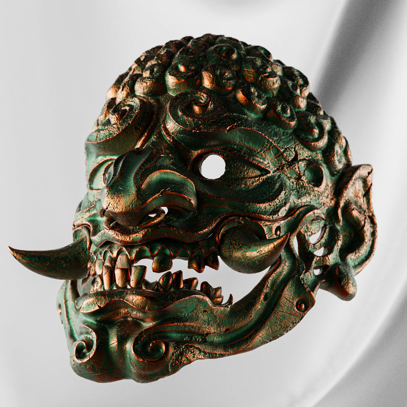 Visage of Mt. Osore - Akudokuou Life-Sized Mask & Stand 3D-Printed Kit