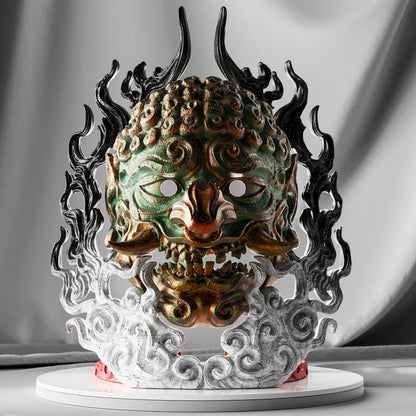 Visage of Mt. Osore - Akudokuou Life-Sized Mask & Stand 3D-Printed Kit