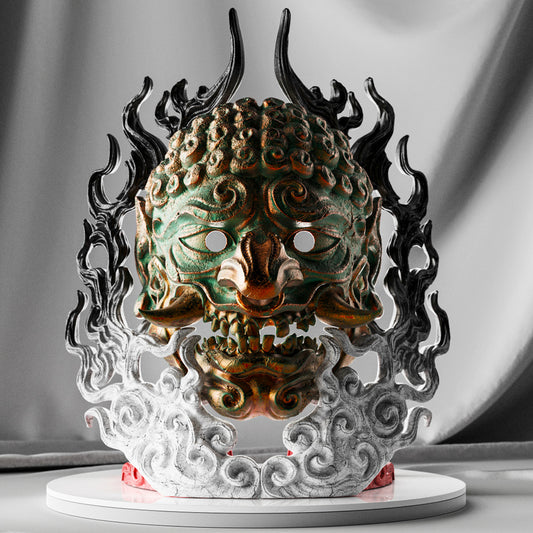 Visage of Mt. Osore - Akudokuou Life-Sized Mask & Stand 3D-Printed Kit