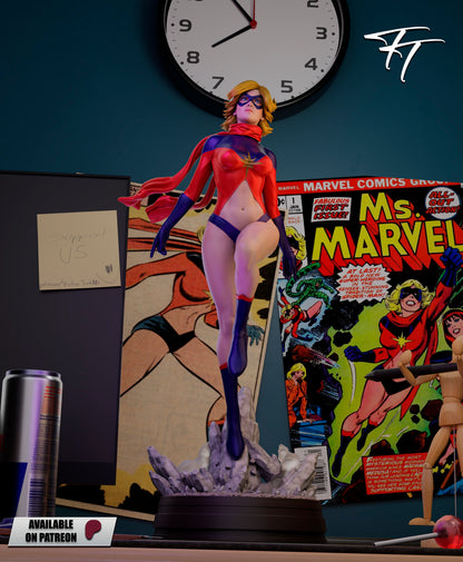 Ms. Marvel 1977 Statue 3D-Printed Kit