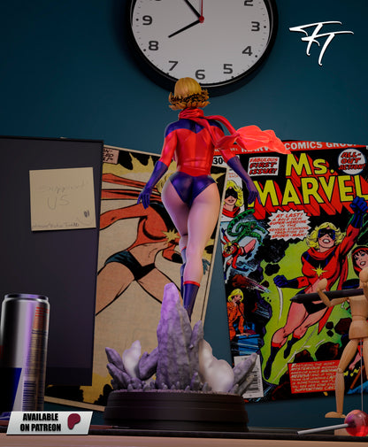 Ms. Marvel 1977 Statue 3D-Printed Kit