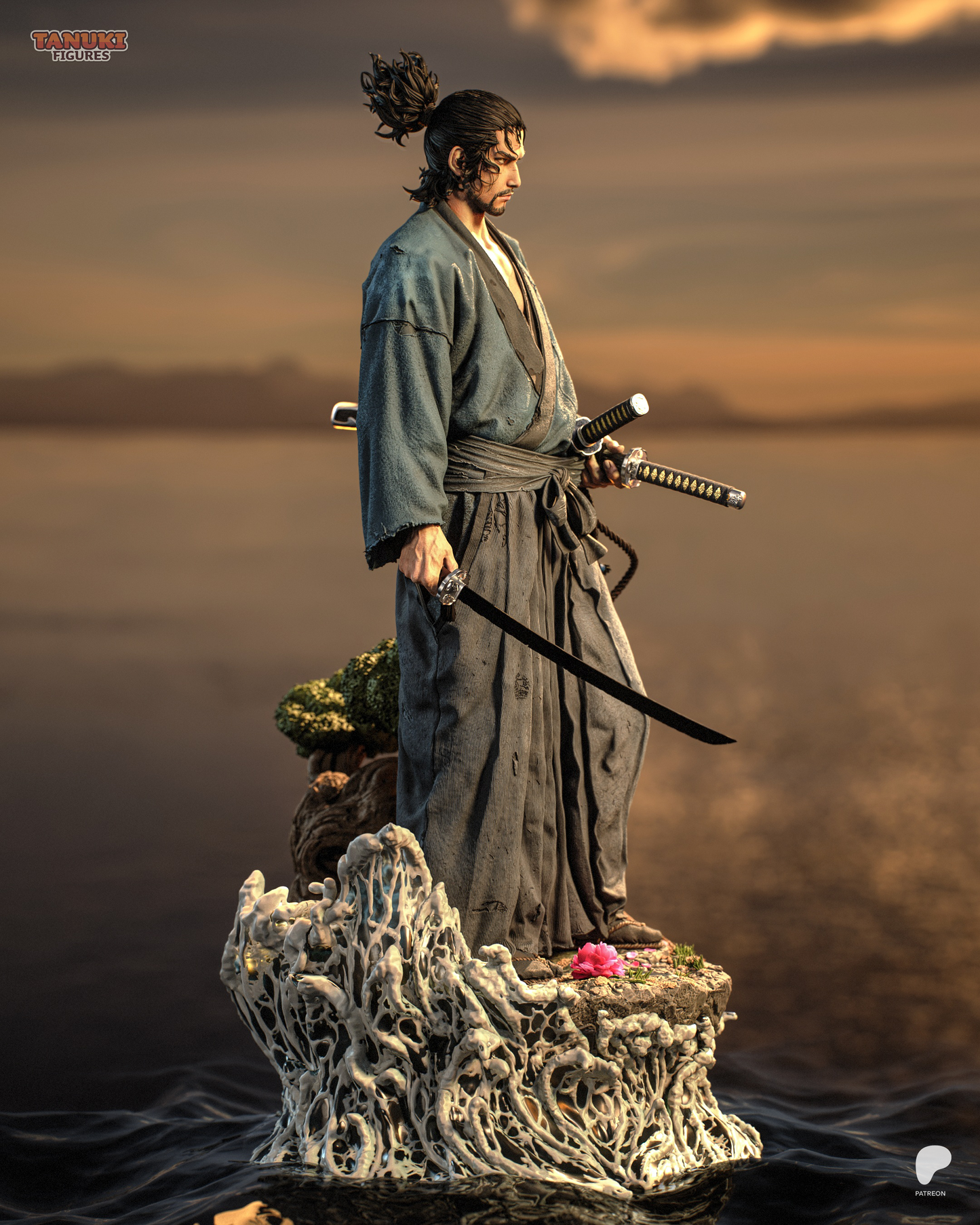 Musashi Statue 3D-Printed Kit
