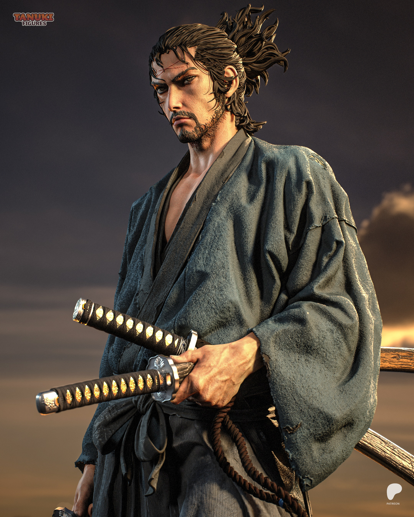 Musashi Statue 3D-Printed Kit