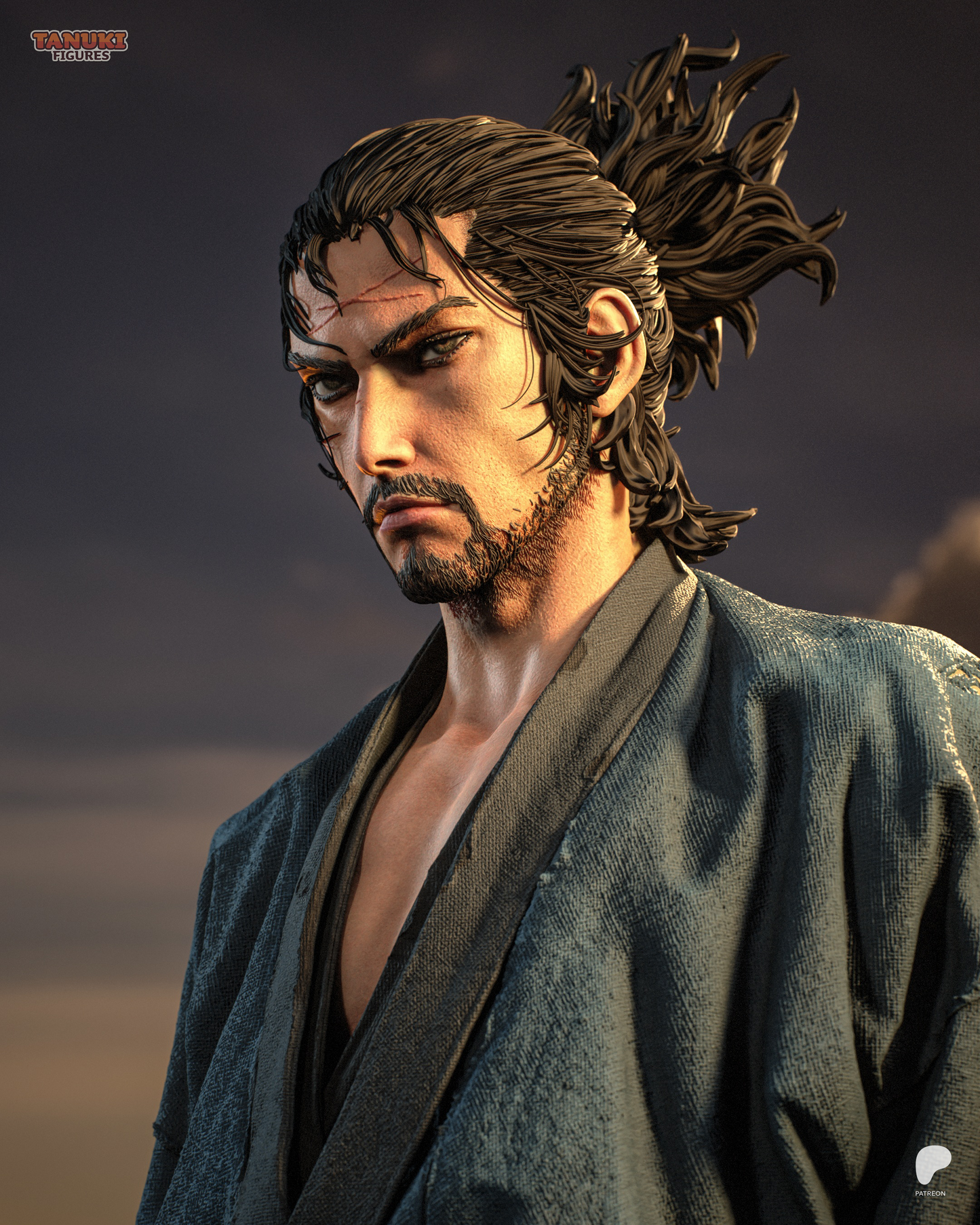 Musashi Statue 3D-Printed Kit