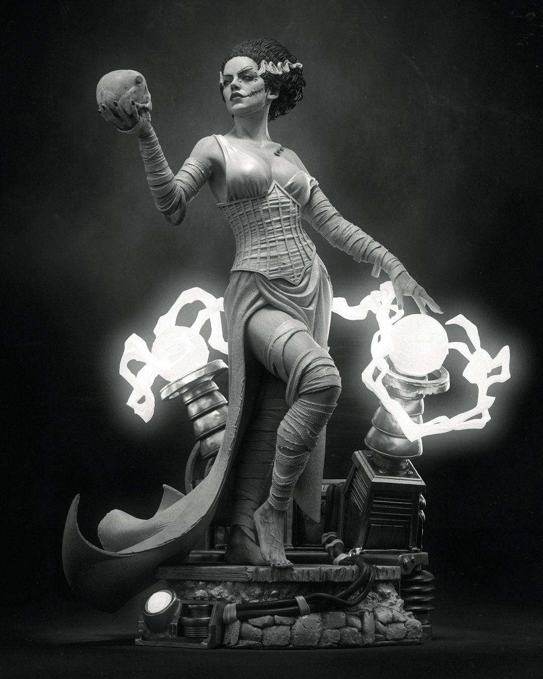 Frankenstein's Bride Statue 3D-Printed Kit