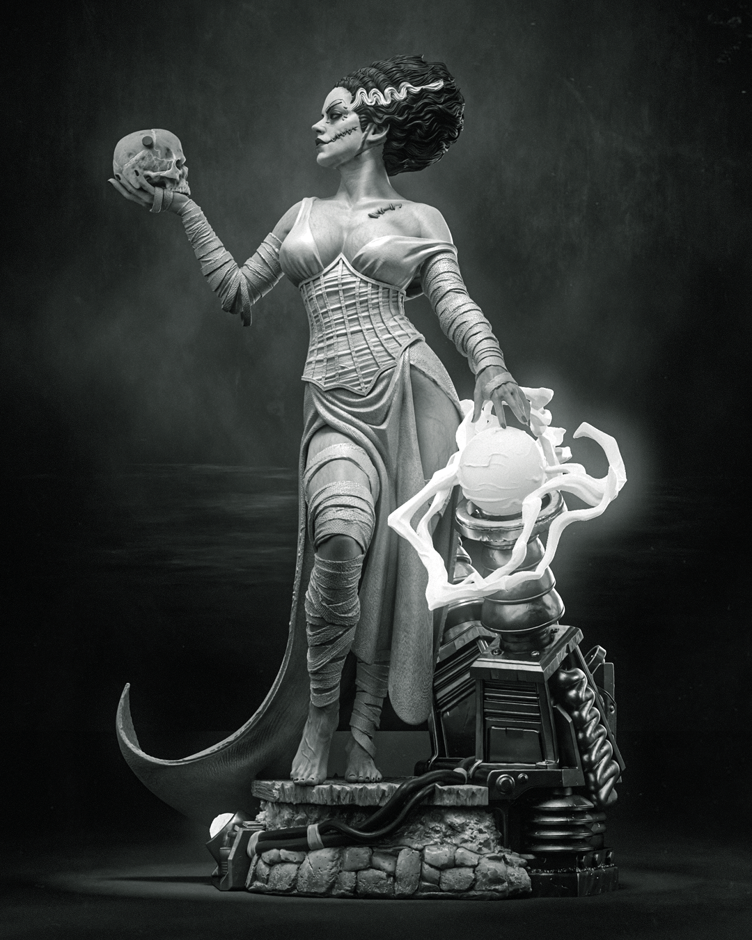 Frankenstein's Bride Statue 3D-Printed Kit