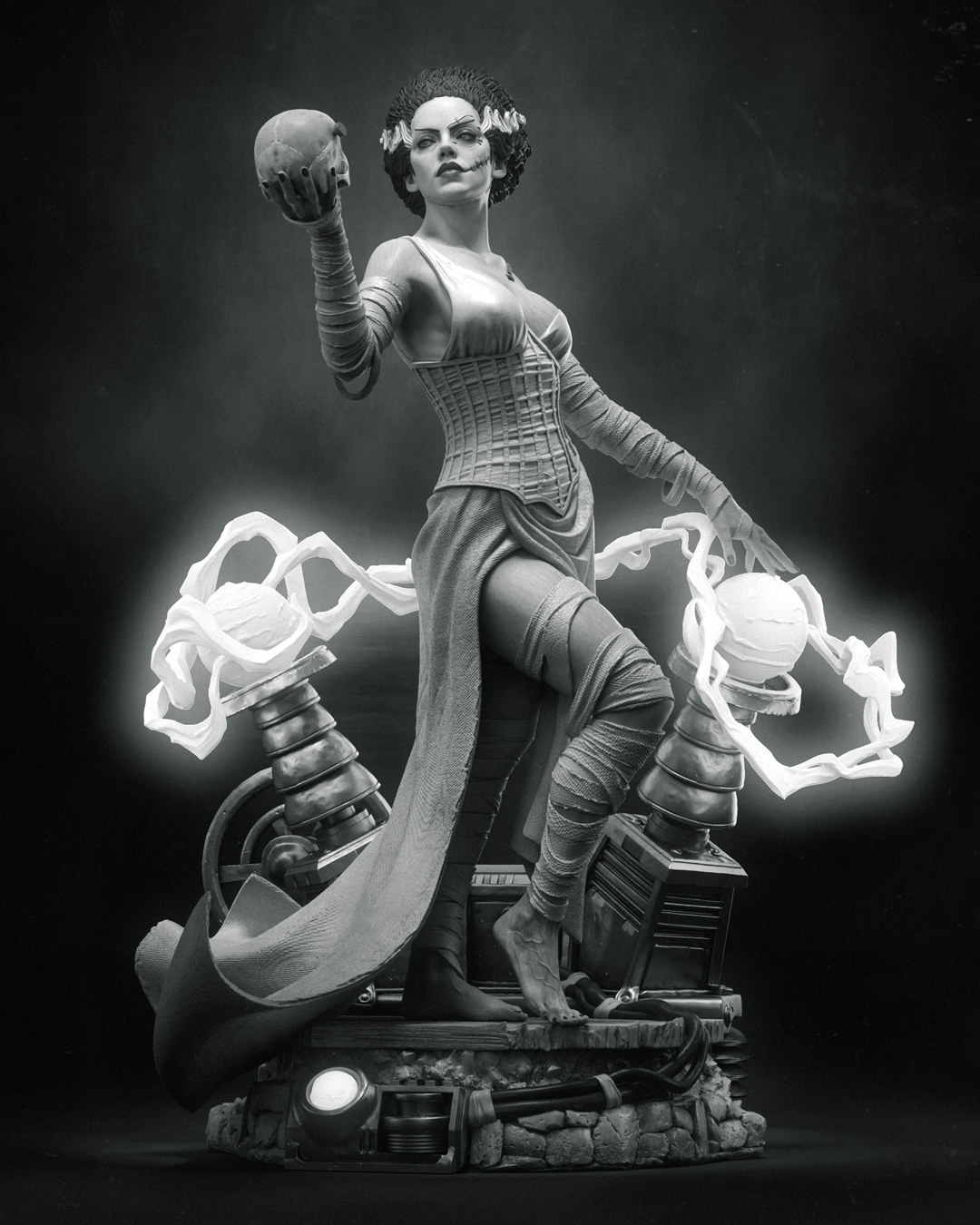 Frankenstein's Bride Statue 3D-Printed Kit
