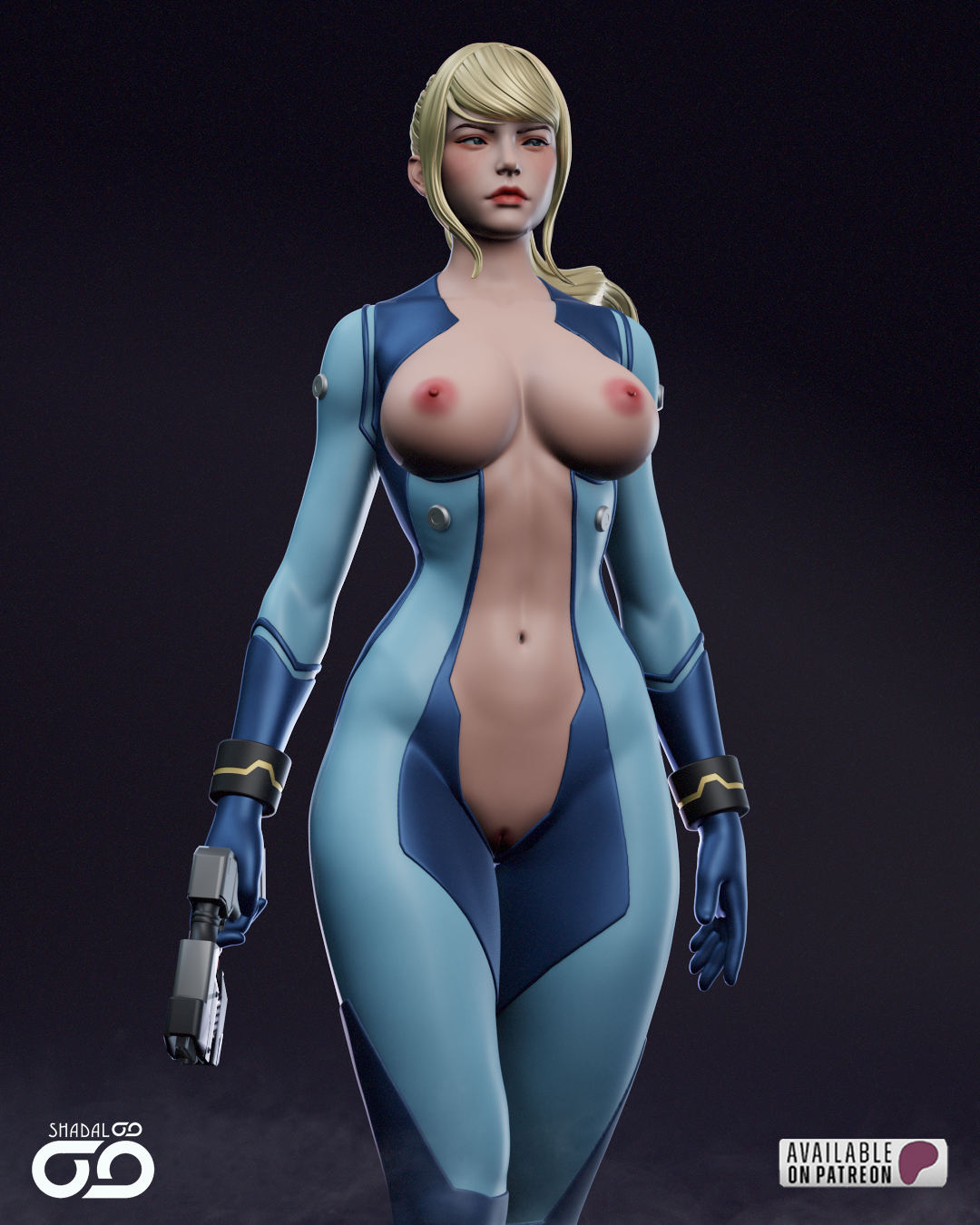 Samus Aran Statue 3D-Printed Kit
