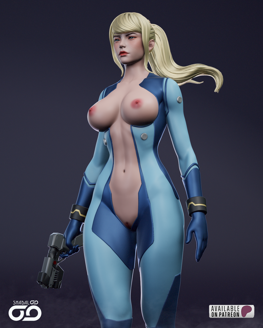 Samus Aran Statue 3D-Printed Kit