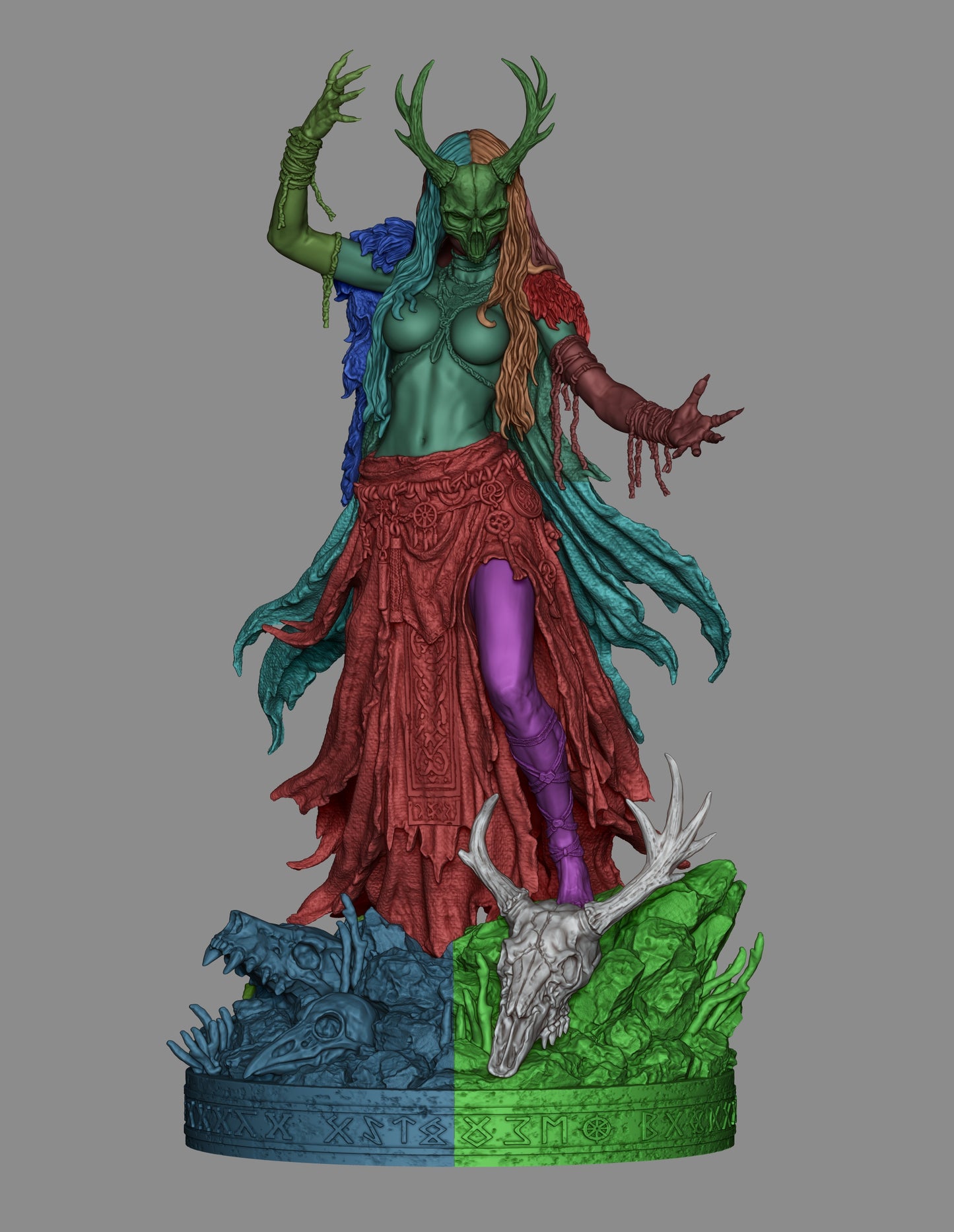 Norse Witch Statue 3D-Printed Kit