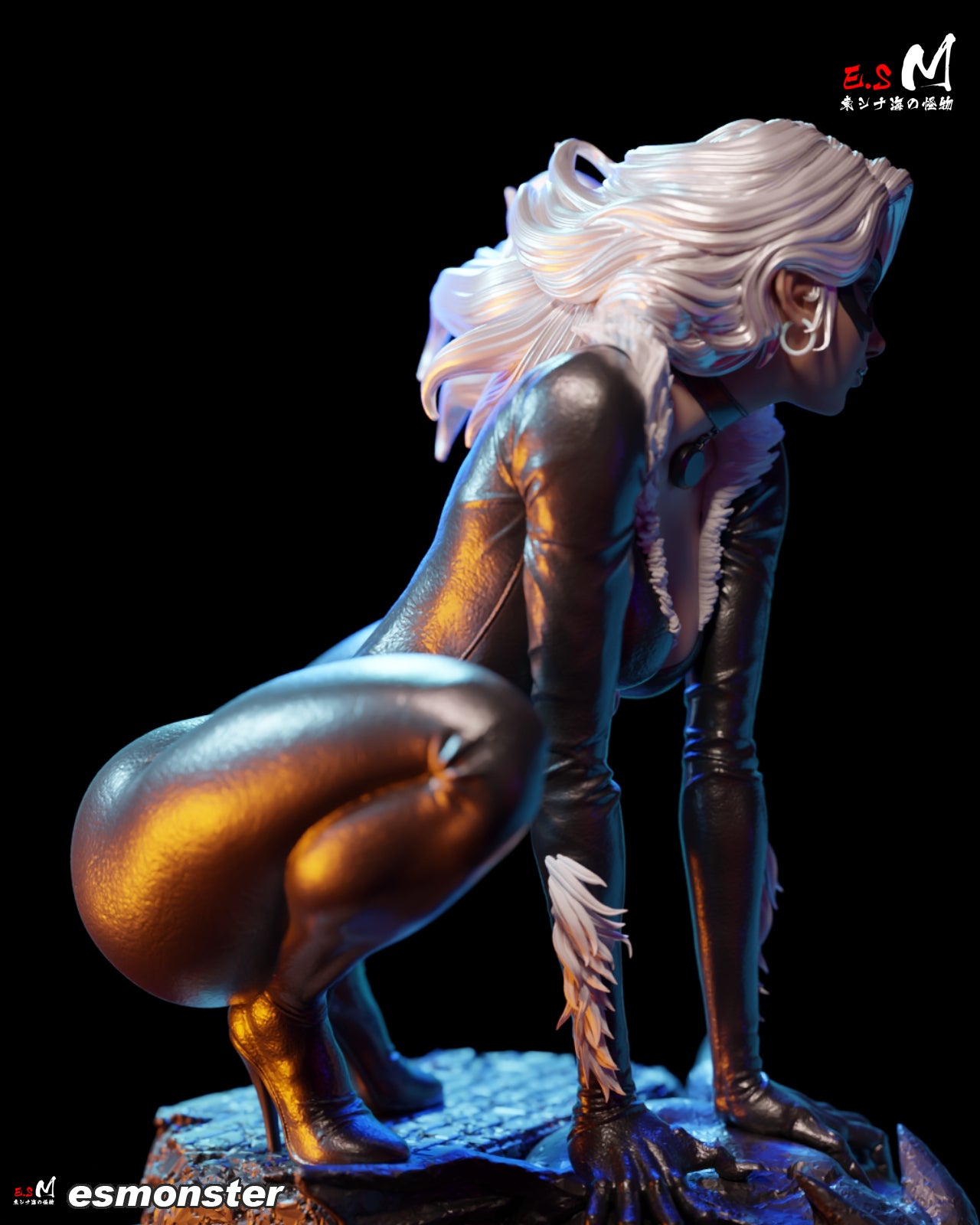 Black Cat Statue 3D-Printed Kit
