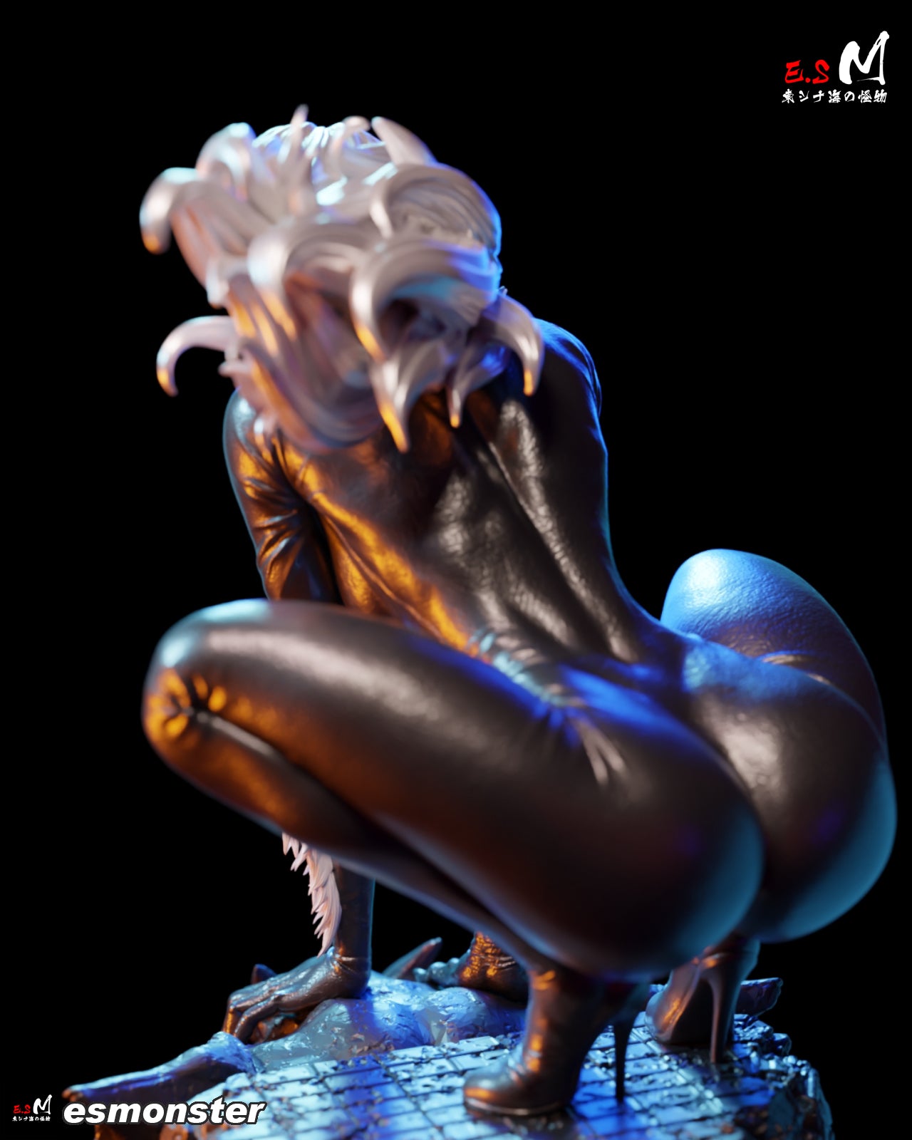 Black Cat Statue 3D-Printed Kit