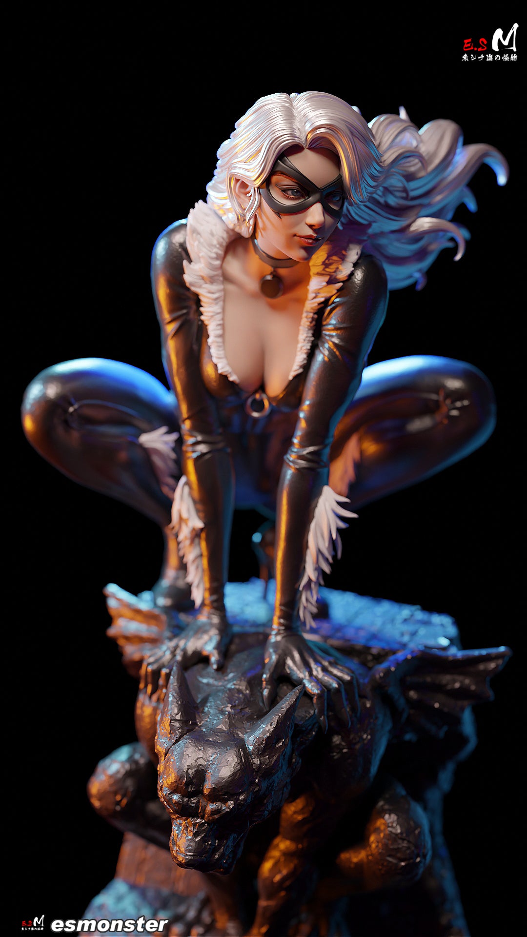 Black Cat Statue 3D-Printed Kit