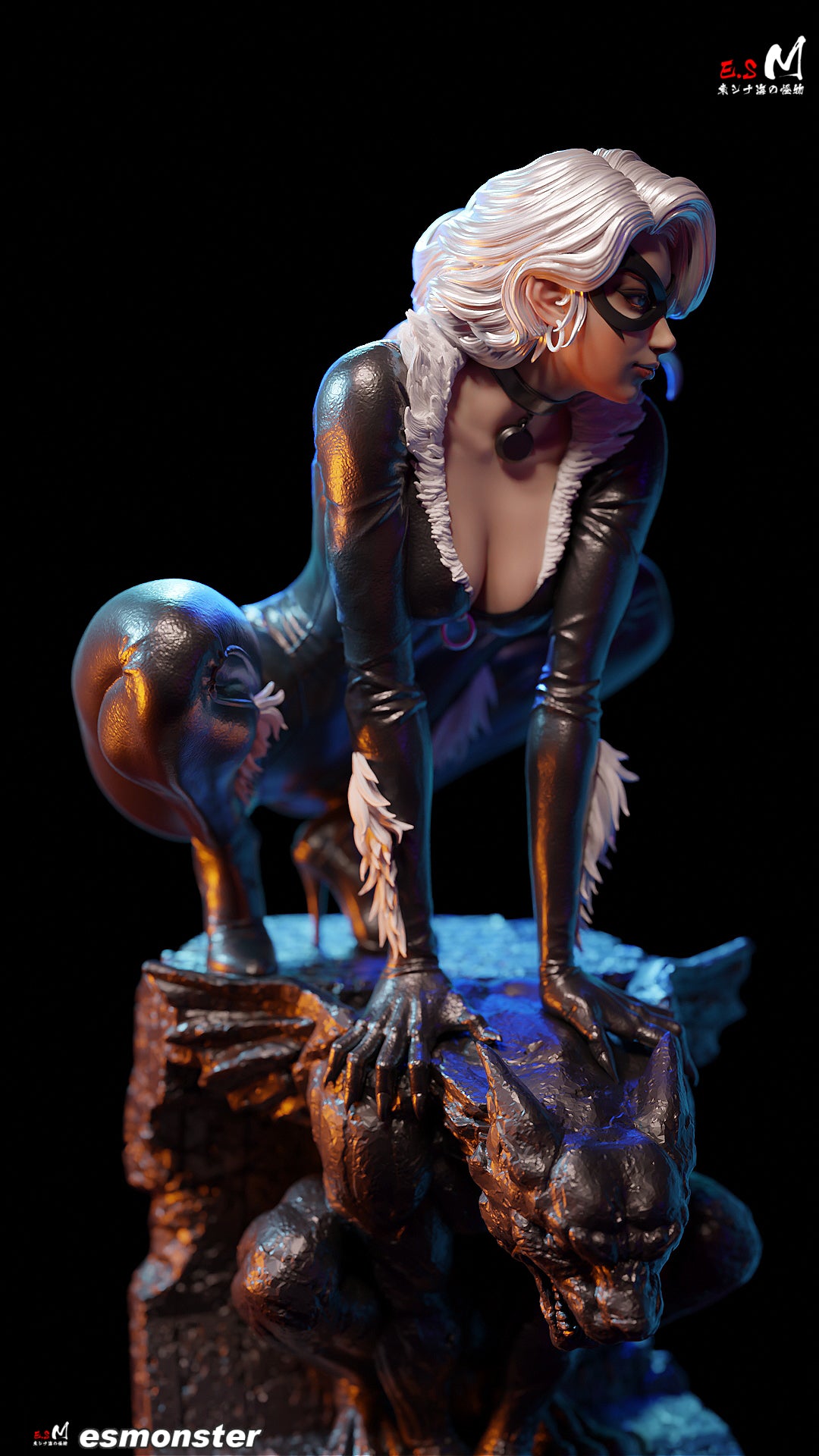 Black Cat Statue 3D-Printed Kit