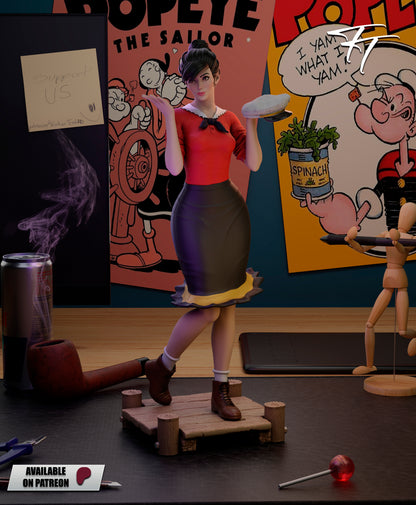 Olive Oyl Statue 3D-Printed Kit