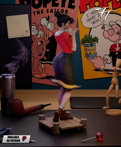 Olive Oyl Statue 3D-Printed Kit