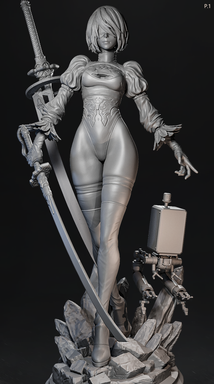 2B (Pose 1) Statue