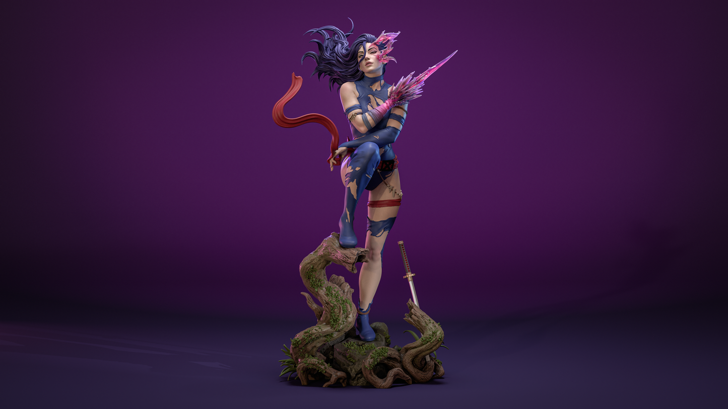 Savage Land Psylocke Statue 3D-Printed Kit
