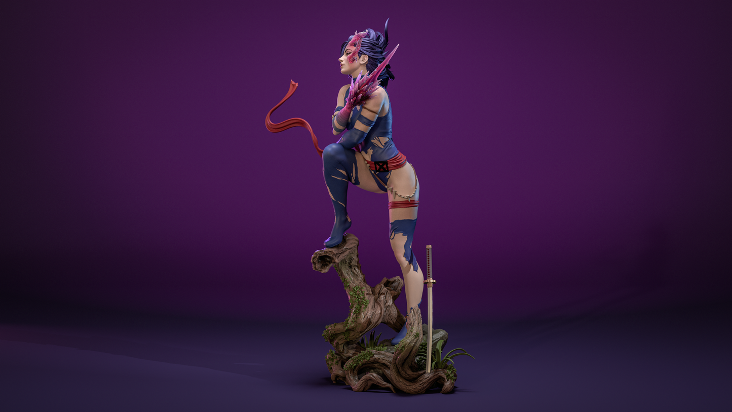 Savage Land Psylocke Statue 3D-Printed Kit