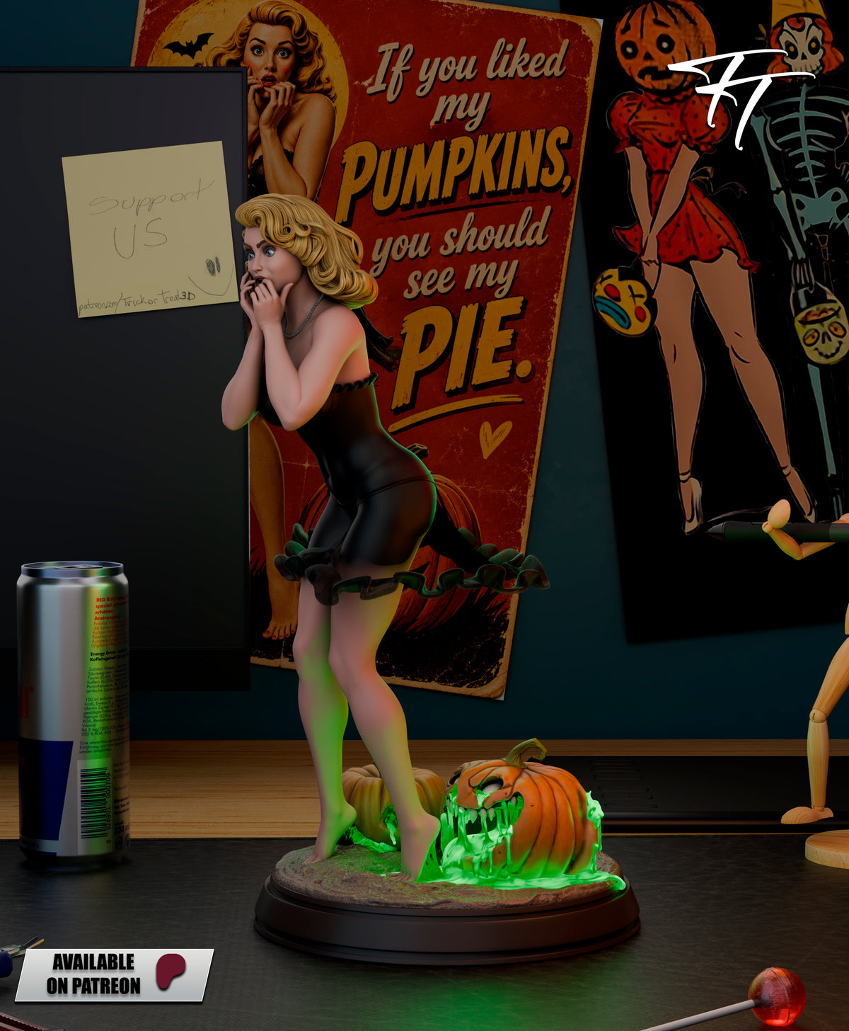 Halloween Pinup Statue 3D-Printed Kit