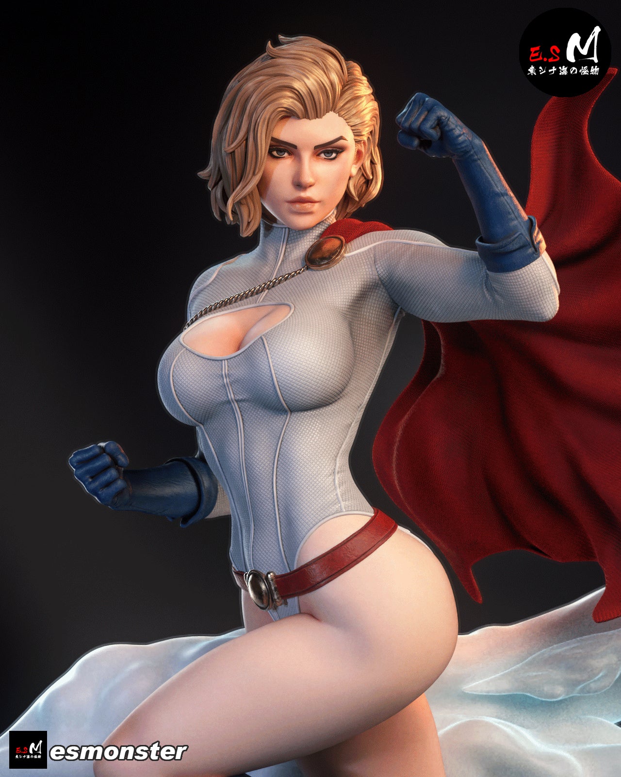 Power Girl Statue 3D-Printed Kit