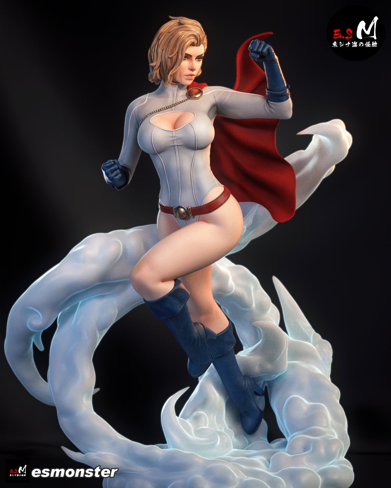 Power Girl Statue 3D-Printed Kit