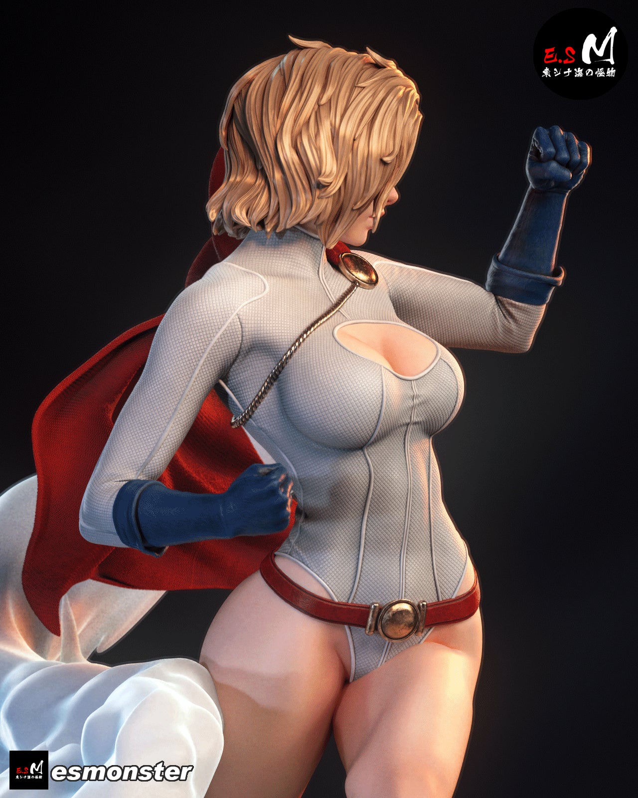 Power Girl Statue 3D-Printed Kit
