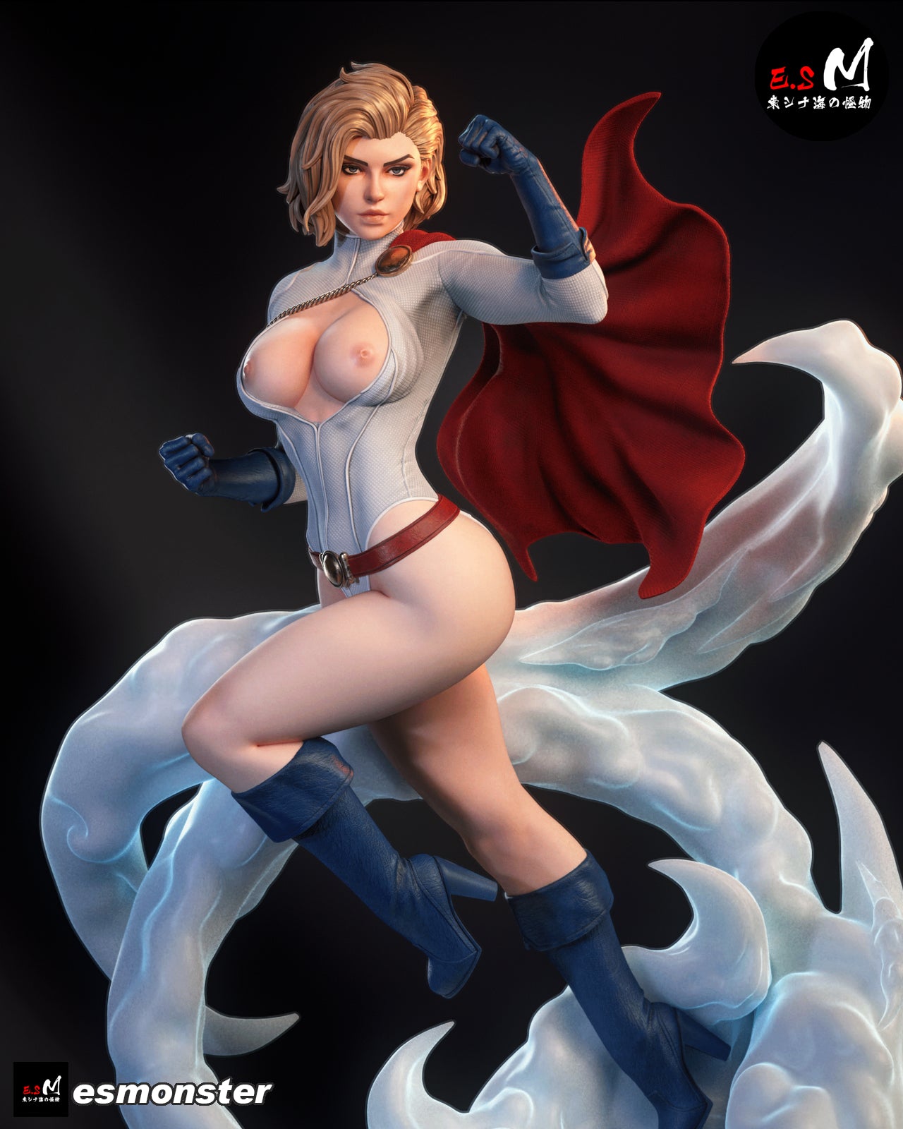 Power Girl Statue 3D-Printed Kit