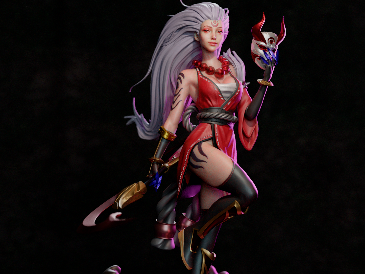 Blood Moon Diana Statue