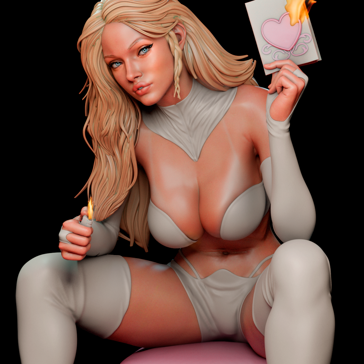 Emma Frost Statue 3D-Printed Kit